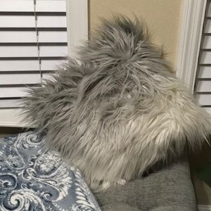 Gray and Cream Fluffy Pillow
